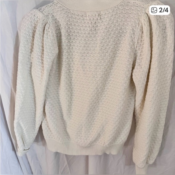 By the River Cream Cotton Cardigan | Vintage-Inspired Cottagecore Knit | Size S - Picture 3 of 5
